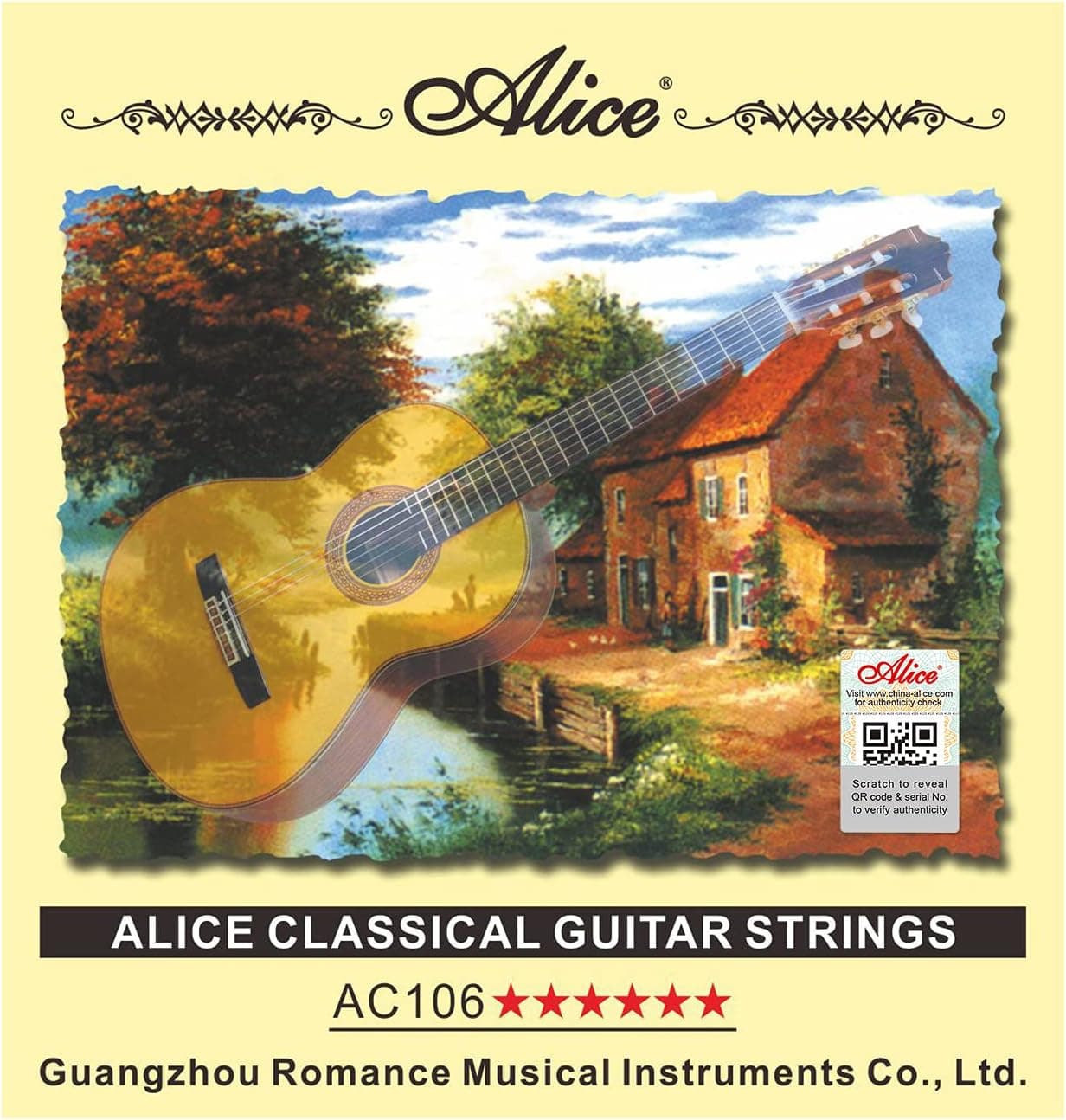 Cuerdas para Guitarra Clásica AC106-N (Tensión Normal / Nylon Transparente)